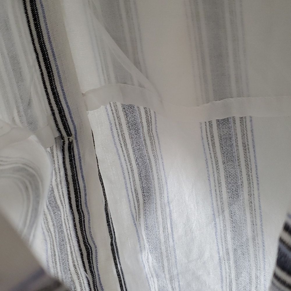 NAUTICAL STRIPE COTTON MAXI MIDI DRESS NAVY BLUE WHITE BLACK BEACHY COASTAL XS - Picture 6 of 8
